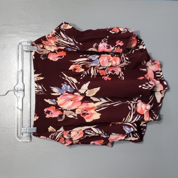 LADIES BILLABONG STRAPLESS FLORAL TOP off shoulders size medium - Picture 1 of 7